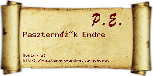 Paszternák Endre névjegykártya