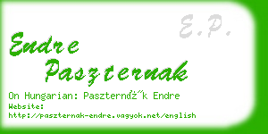 endre paszternak business card